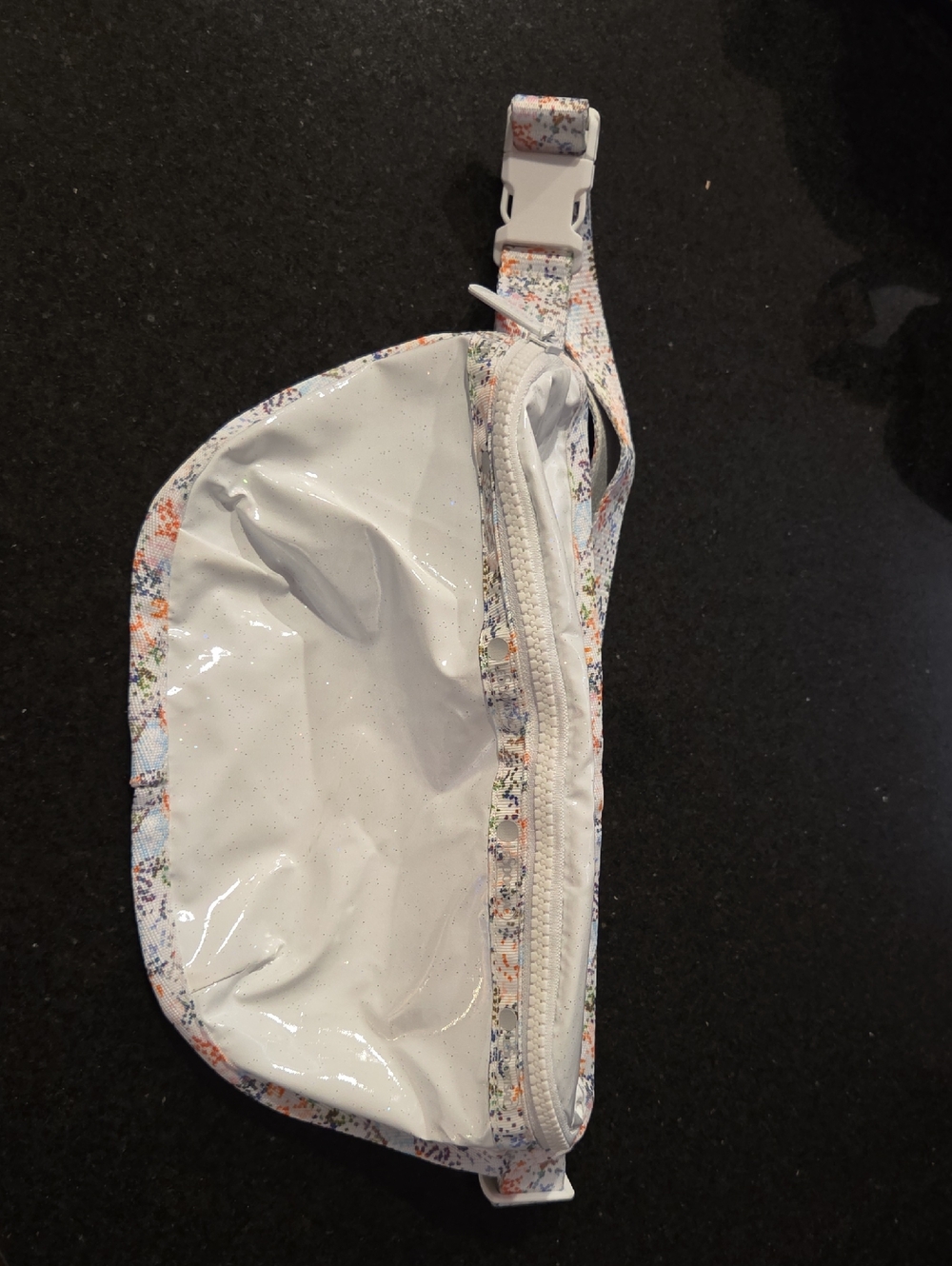 Lesportsac White Glitter Splash Crossbody Belt Bag